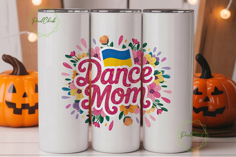 Dance Mom Ukraine 20oz Tumbler Wrap Sublimation PixelChick 