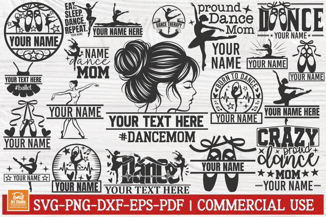 Dance Monogram SVG Bundle | Ballet Dancer Split Monogram Svg SVG TonisArtStudio 