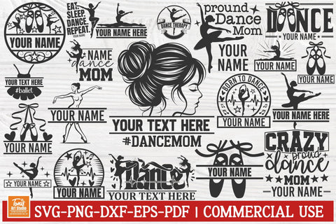 Dance Monogram SVG Bundle | Ballet Dancer Split Monogram Svg SVG TonisArtStudio 