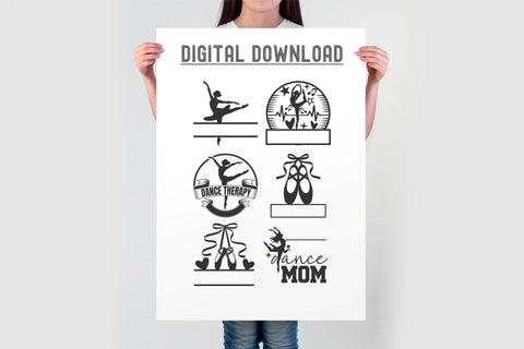 Dance Monogram SVG Bundle | Ballet Dancer Split Monogram Svg SVG TonisArtStudio 