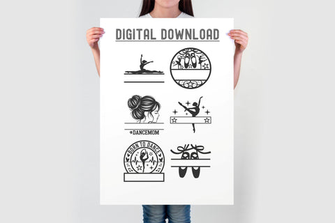 Dance Monogram SVG Bundle | Ballet Dancer Split Monogram Svg SVG TonisArtStudio 