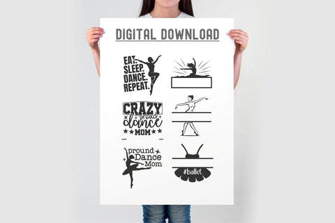 Dance Monogram SVG Bundle | Ballet Dancer Split Monogram Svg SVG TonisArtStudio 