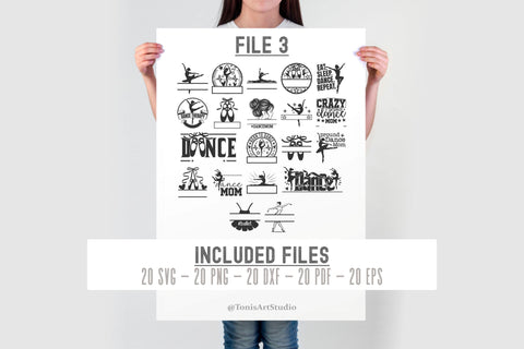 Dance SVG Bundle | Ballet Dancer Svg | Dance Mom Svg | 80 T-Shirt Designs | Dancer Shirt Cut File Set SVG TonisArtStudio 