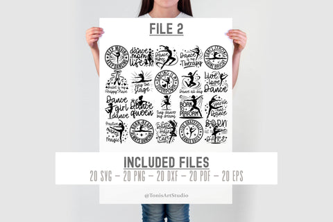 Dance SVG Bundle | Ballet Dancer Svg | Dance Mom Svg | 80 T-Shirt Designs | Dancer Shirt Cut File Set SVG TonisArtStudio 