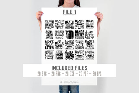 Dance SVG Bundle | Ballet Dancer Svg | Dance Mom Svg | 80 T-Shirt Designs | Dancer Shirt Cut File Set SVG TonisArtStudio 