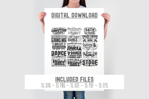 Dance Svg Bundle | Dancer Svg Cut Files | 15 Dancing Quotes and Signs SVG TonisArtStudio 
