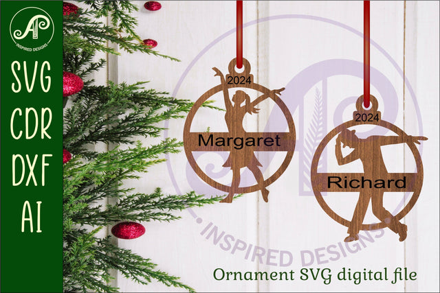 Dancer Christmas Ornament SVG laser cut SVG APInspireddesigns 