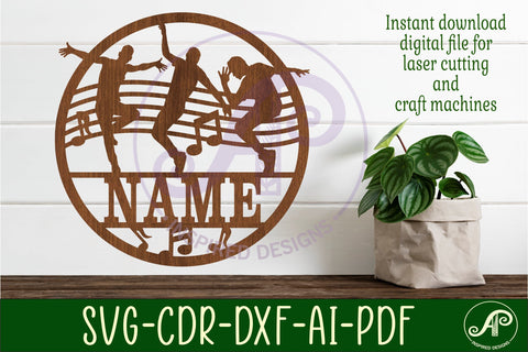 Dancer male name sign, SVG, music themed wall art SVG APInspireddesigns 