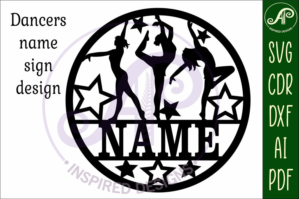 Dancers name sign svg laser cut template - So Fontsy