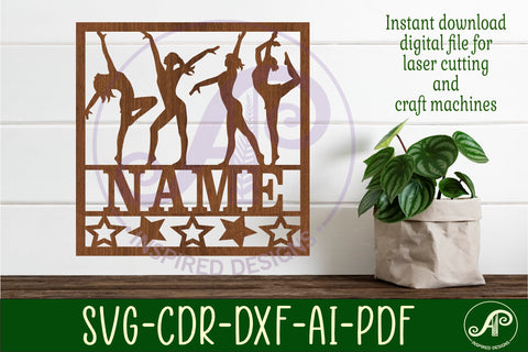 Dancers square name wall art sign, SVG file SVG APInspireddesigns 