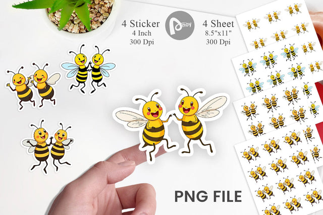 Dancing Bees Sticker Sublimation artnoy 