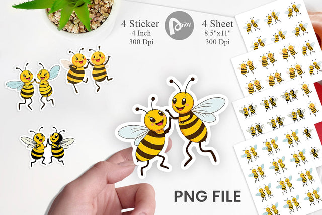Dancing Bees Sticker Sublimation artnoy 
