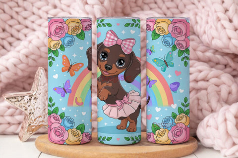 Dancing Dachshund 20oz Tumbler Wrap Sublimation DesignSVG 