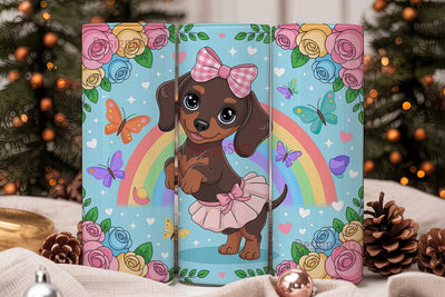 Dancing Dachshund 20oz Tumbler Wrap Sublimation DesignSVG 