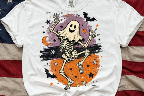 Dancing Ghost Skeleton Halloween PNG SVG DesignDestine 