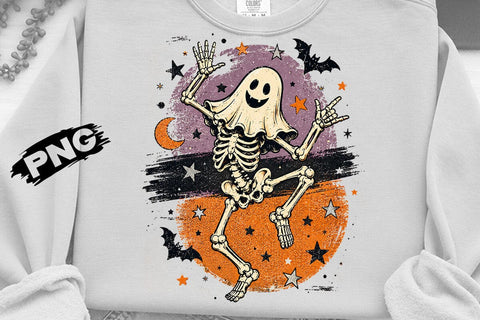 Dancing Ghost Skeleton Halloween PNG SVG DesignDestine 