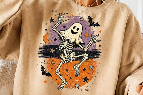 Dancing Ghost Skeleton Halloween PNG SVG DesignDestine 