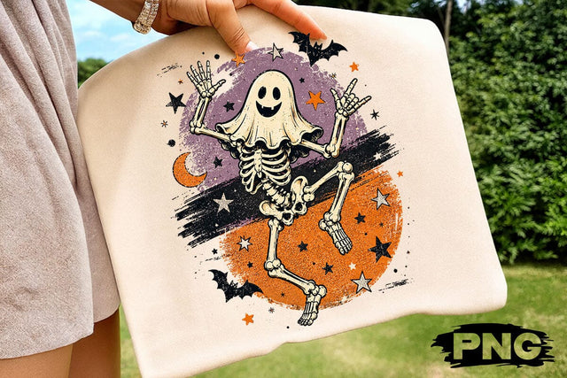 Dancing Ghost Skeleton Halloween PNG SVG DesignDestine 