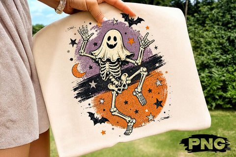 Dancing Ghost Skeleton Halloween PNG SVG DesignDestine 