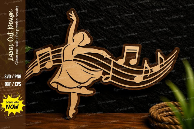 Dancing Music Notes Laser Cut Svg Design SVG Regulrcrative 