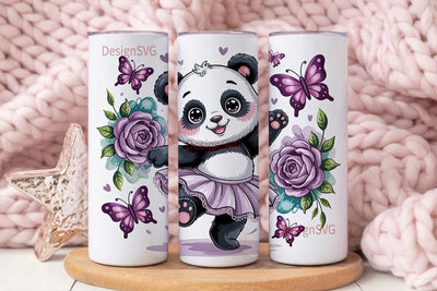 Dancing Panda 20oz Tumbler Wrap Sublimation DesignSVG 