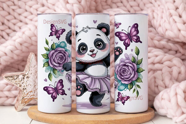Dancing Panda 20oz Tumbler Wrap Sublimation DesignSVG 