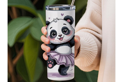 Dancing Panda 20oz Tumbler Wrap Sublimation DesignSVG 