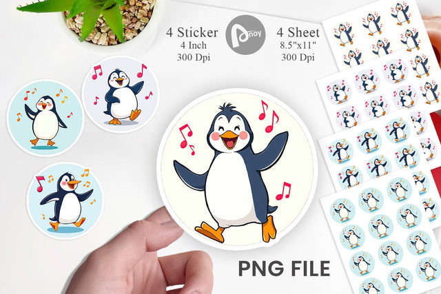 Dancing Penguin Sticker Sublimation artnoy 
