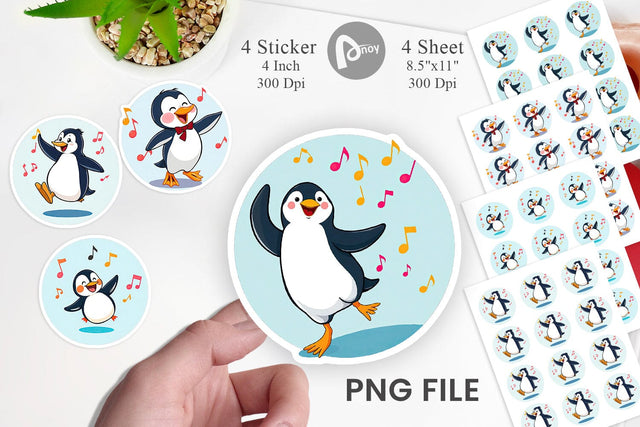 Dancing Penguin Sticker Sublimation artnoy 