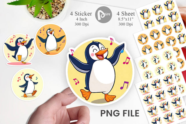 Dancing Penguin Sticker Sublimation artnoy 