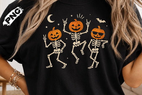 Dancing Pumpkin Skeleton Halloween PNG SVG DesignDestine 