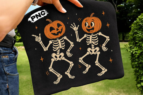 Dancing Pumpkin Skeleton Halloween PNG SVG DesignDestine 