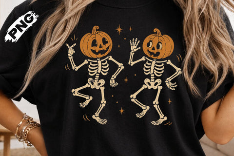 Dancing Pumpkin Skeleton Halloween PNG SVG DesignDestine 
