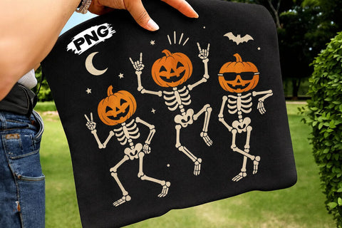 Dancing Pumpkin Skeleton Halloween PNG SVG DesignDestine 