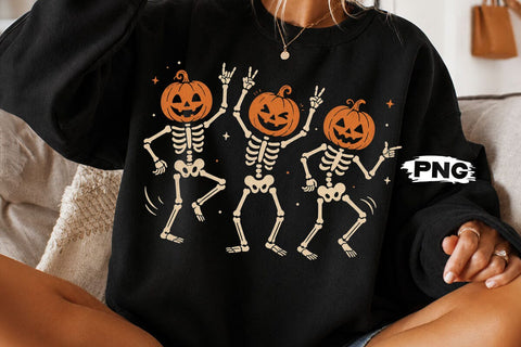 Dancing Pumpkin Skeleton Halloween PNG SVG DesignDestine 