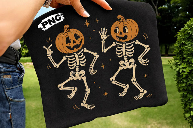 Dancing Pumpkin Skeleton Halloween PNG SVG DesignDestine 