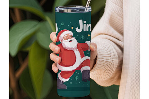 Dancing Santa Christmas Tumbler Wrap Sublimation DesignSVG 