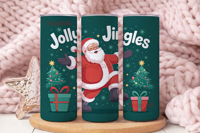 Dancing Santa Christmas Tumbler Wrap Sublimation DesignSVG 