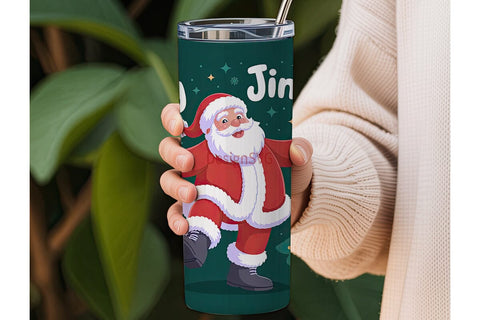 Dancing Santa Christmas Tumbler Wrap Sublimation DesignSVG 