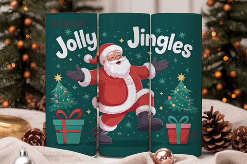 Dancing Santa Christmas Tumbler Wrap Sublimation DesignSVG 