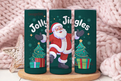 Dancing Santa Christmas Tumbler Wrap Sublimation DesignSVG 