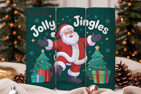 Dancing Santa Christmas Tumbler Wrap Sublimation DesignSVG 