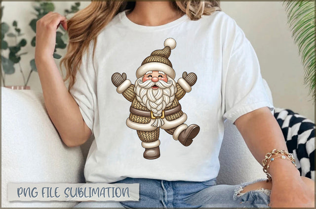 Dancing Santa PNG, Yarn Christmas Santa Sublimation Shetara Begum 