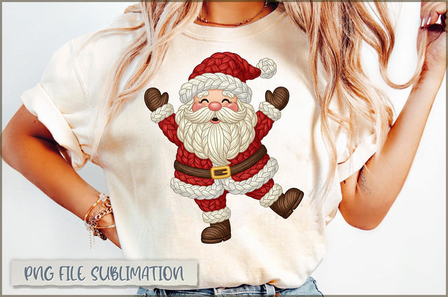 Dancing Santa PNG, Yarn Chritsmas Santa Sublimation Shetara Begum 