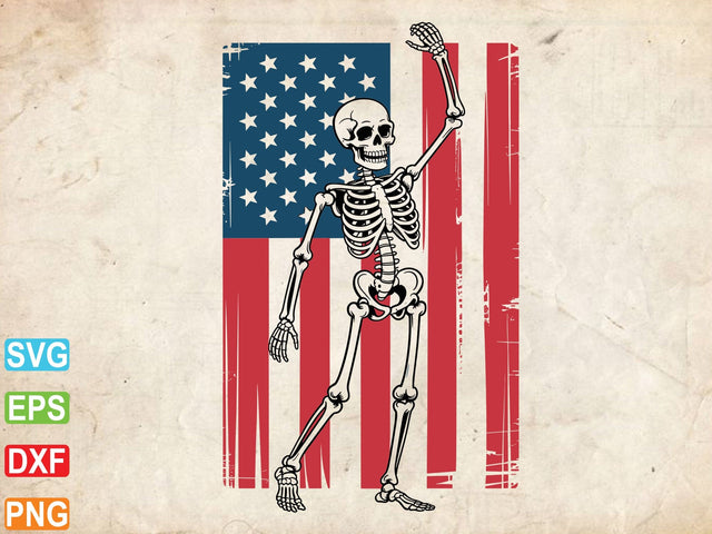 Dancing Skeleton 4th of July SVG SVG Creativeart88 