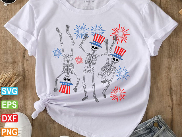 Dancing Skeleton 4th of July SVG SVG Creativeart88 