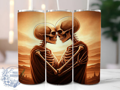 Dancing Skeleton Halloween 20oz Tumbler, Dancing Skeleton, 20oz Tumbler, Sublimation Wrap, Couple Gift, Spooky Decor Sublimation ToriDesigns 