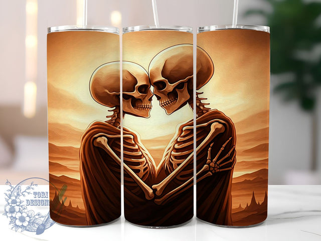 Dancing Skeleton Halloween 20oz Tumbler, Dancing Skeleton, 20oz Tumbler, Sublimation Wrap, Couple Gift, Spooky Decor Sublimation ToriDesigns 