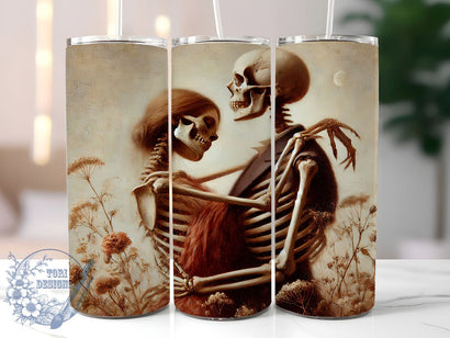 Dancing Skeleton Halloween 20oz Tumbler, Dancing Skeleton, 20oz Tumbler, Sublimation Wrap, Couple Gift, Spooky Decor Sublimation ToriDesigns 