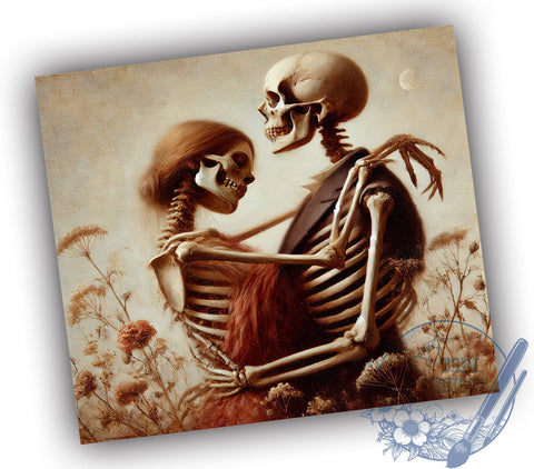 Dancing Skeleton Halloween 20oz Tumbler, Dancing Skeleton, 20oz Tumbler, Sublimation Wrap, Couple Gift, Spooky Decor Sublimation ToriDesigns 